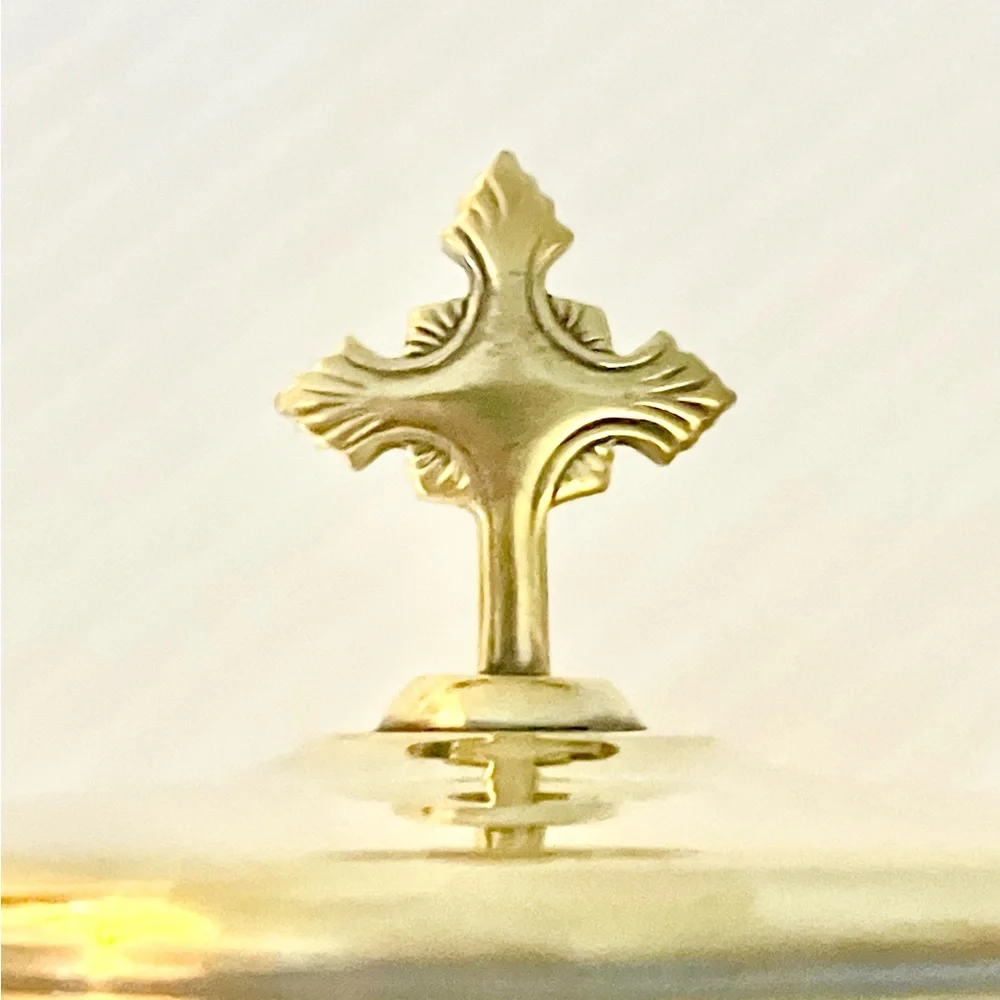 Sterling Silver Ciborium Gold Vermeil Replacement Lid 4.125” Diameter Top Cross - Picture 3 of 6